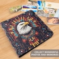 thumbnail image 4 of FORMRS 3 Ring Photo Album 4"x6" Self Adhesive Large Capacity PU Leather Cover, Brown Abstract Eagle, 4 of 8