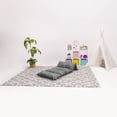 thumbnail image 4 of Posh Kids Floor Pillow Cover - Premium Cushion and Lounger Covers for Pillows (Pillows Not Included), Multicolored Flowers on Gray, 4 of 5