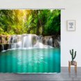 thumbnail image 4 of Nature Forest Landscape Shower Curtains Waterfall Plants Trees Spring Rural Scenery Fabric Print Bathroom r Bath Curtain Set, 4 of 7