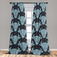 thumbnail image 4 of Ambesonne Zodiac Curtains, Ornate Cow Faces Pattern, Pair of 28"x95", Pale Seafoam Dark Indigo, 4 of 5