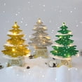 thumbnail image 5 of Adornos navideños Mini tarjeta de Navidad para escritorio Adorno Árbol de Navidad brillante con juego de luces, 5 of 5