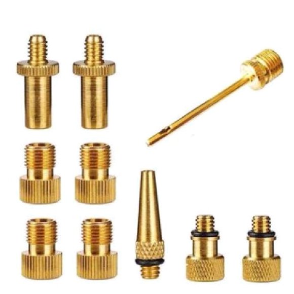 10 Pcs Inflator Pump Nozzle Kit Presta Schrader Valve Tube Bicycle Valve Adaptors for Road & & Fixie Bike Tire Pump