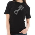 thumbnail image 3 of Plus Size Motor Piston Symbol Graphic Design Short Sleeve Cotton Jersey T-Shirt - Black XL, 3 of 4