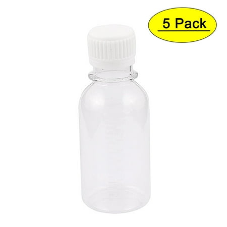 5Pcs 100ml Clear Plastic Seal Reagent Bottle Chemical Graduation Sample Bottle
