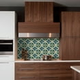 thumbnail image 6 of Mi Alma Flower Green Blue Tile Stickers - Removable Vinyl 4x4, 24 pcs, 6 of 13