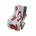 thumbnail image 4 of Kiss Soft Flannel Fleece Throw Blanket, Various Different Kiss Marks in Red Woman Seduction Lipstick Trace Worn Grunge Look, Cozy Plush for Indoor and Outdoor Use, 60" x 80", Red White, by Ambesonne, 4 of 6