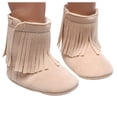 thumbnail image 3 of Akiihool Girl's Boots Baby Boy's Girl's Booties Winter Slippers Stay On Slipper Winter Warm Gripper Non-Slip Crib Shoes (Beige,6), 3 of 4