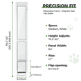 thumbnail image 6 of Slevoo Dog Door for Sliding Glass Door, Height Adjustable 79 1/5" to 82", Weatherproof Silicone Flap, Lock Design, White Aluminum Frame, Medium, 6 of 8