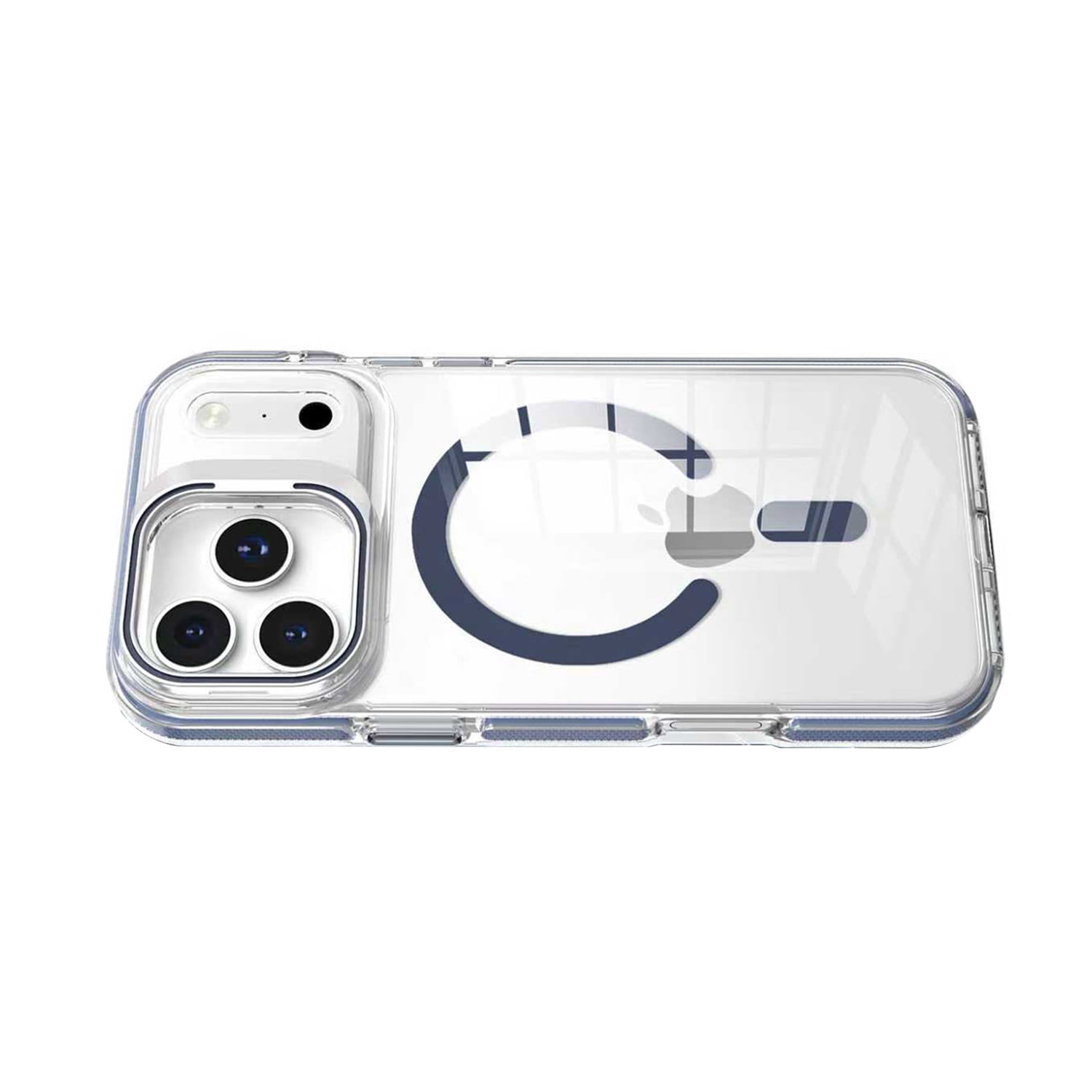 Transparent Camera Stand Case with MagSafe for iPhone 17 Pro - Dark Blue