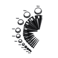 thumbnail image 4 of ZS 1 Pair Double Flare Ear Tunnel Plugs Expander Screw Fit Ear Stretching Black Tapers and Plugs Earring Piercing, 4 of 7