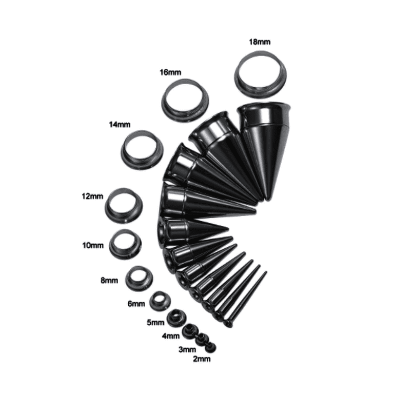 Steel Flesh tunnel Ear Gauge Plug Double flare Stretcher Expander Piercing available size 0g (8mm) to 1 (25mm)( 1 Pair ), 00g = 10mm, Wood Silicone Stone