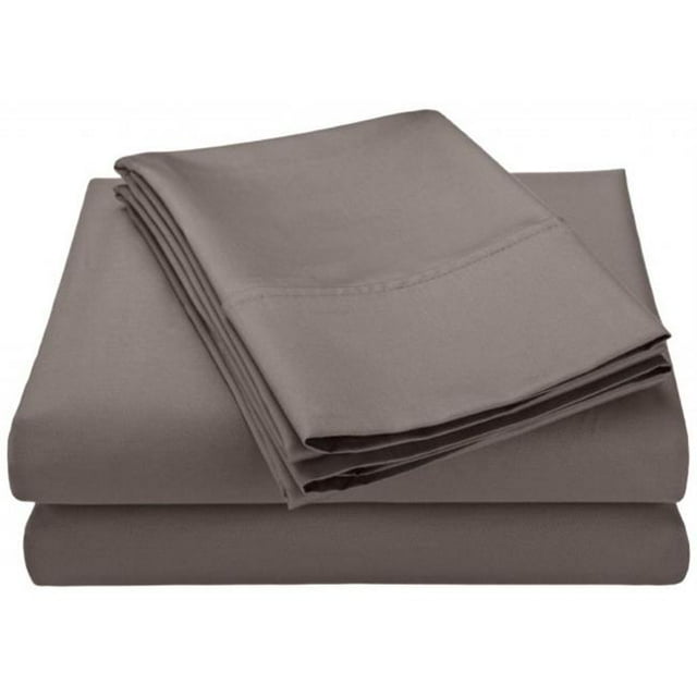 Cotton Rich 600 Thread Count Solid Sheet Set King-Grey