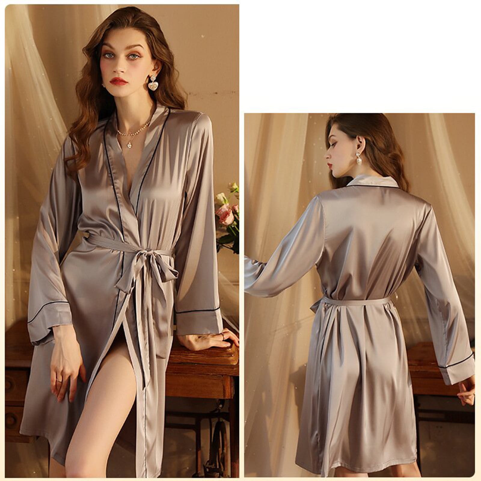 Pajama For Women Fashion Women s Clothing Spring And Like Pajamas Sexy Cardigan Hotel Pajamas Bathrobe Home Clothes Nightgown