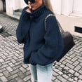 thumbnail image 2 of MSJUHEG Womens Sweaters Turtleneck Sweater Women Cotton High Neck Pullover Style Long Sleeves Lightweight Women'S Sweaters Navy Xxl, 2 of 5