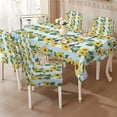 thumbnail image 2 of TSOVTHRID Sunflower Stripe Print 5 Pcs Tablecloth and Chair Covers Set, Stretchable Washable Spandex Table Cover with Elastic Dining Chair Slipcovers for Home Banquet Party, 2 of 7