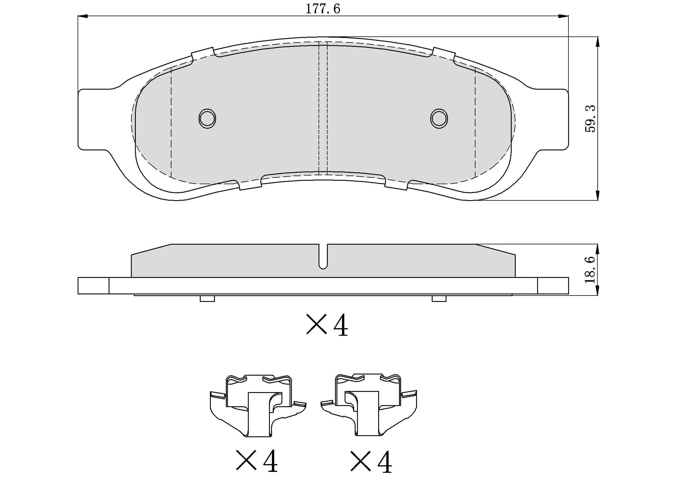 Ultra HC 1000 Brake Pad Set, Rear HC10.1067.0.F, Ford F-350 Super Duty 2007-2005
