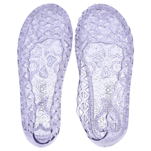 Delsol Heart Sole Girl Jellies Shoes 10 Purple