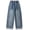 Light Blue, variant on Girls Sweatpants Jeans Wide Leg Jeans Baggy Heart Embroidery Elastic High Waist Denim Pants Y2k Streetwear Clothes(Light Blue,7-8 Years)