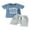 Blue 2, variant on Hirigin Toddler Baby Boy Clothes Set Short Sleeve Letter Print T shirt Drawstring Shorst 0 3 6 12 18 24 Months Casual Summer Outfits