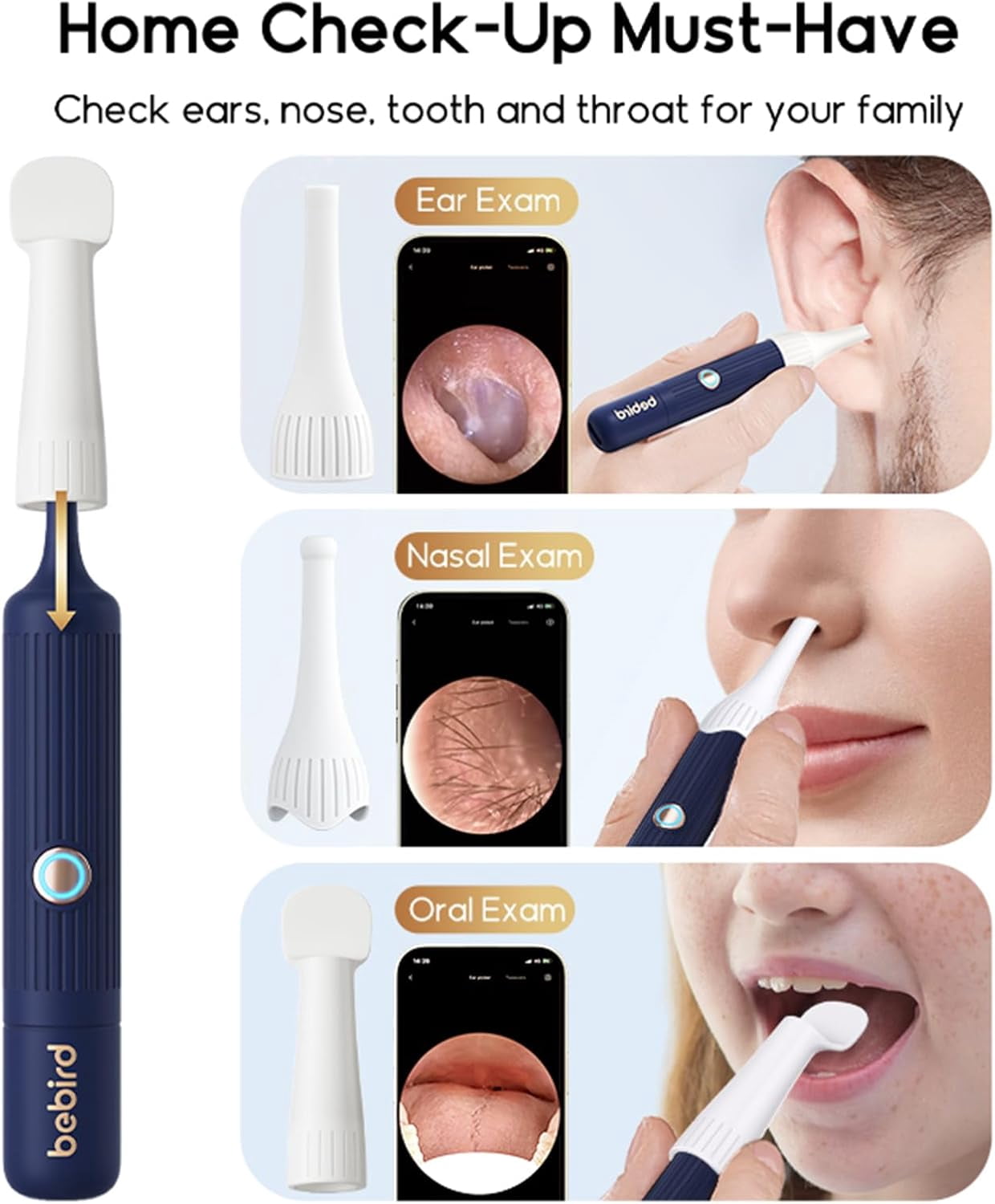 Bebird Earsight Plus Ear Wax Removal Tool Camera, FSA HSA Eligible Items, Ear Cleaner with Flexible Ear Camera Otoscope, Visual Ear Pick Tweezers Wax Remover, Ear Cleaning Kit for Family