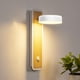thumbnail image 1 of Aplique de pared LED de 12 W, aplique de madera retro moderno para interiores con interruptor, aplique de hierro giratorio de 360 °, adecuado para escaleras, dormitorio, baño, sala de estar (blanco), 1 of 5