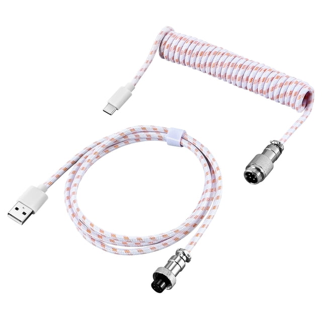 Methold Cable de datos fácil de arreglar para teclado de juego, para conexión estable, Cable en espiral para teclado mecánico Electrónica color de la flor