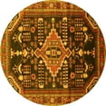 thumbnail image 1 of Ahgly Company Machine Washable Indoor Round Persian Yellow Traditional Area Rugs, 8' Round, 1 of 4