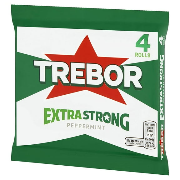 Trebor Extra Strong Peppermint 4 Roll - Pack of 6
