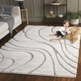 thumbnail image 3 of SAFAVIEH Florida Tamzen Abstract Shag Area Rug, Cream/Beige, 11' x 11' Square, 3 of 12