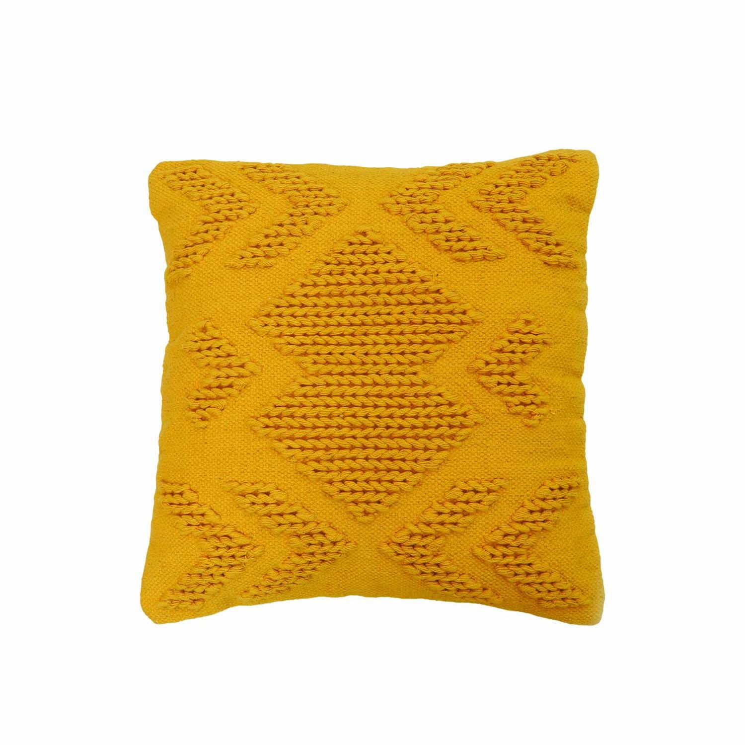 Foreside Home & Garden Mustard Hand Woven 20 x 20 inch Decorative