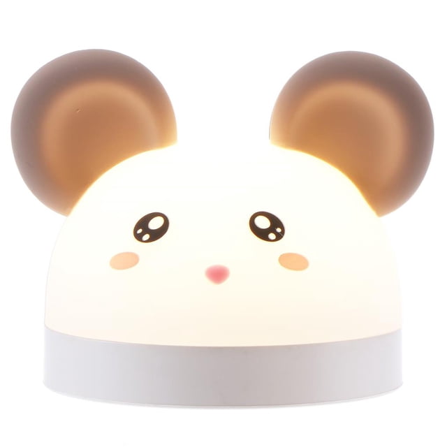 Cute Mouse Night Lamp &Amp; Reloj Despertador Digital 500Mah Usb Recargable Con 2 Colores De Iluminación Interruptor Giratorio De Atenuación Continua Para El Hogar Oficina De Viajes Sweethay HA014005-00
