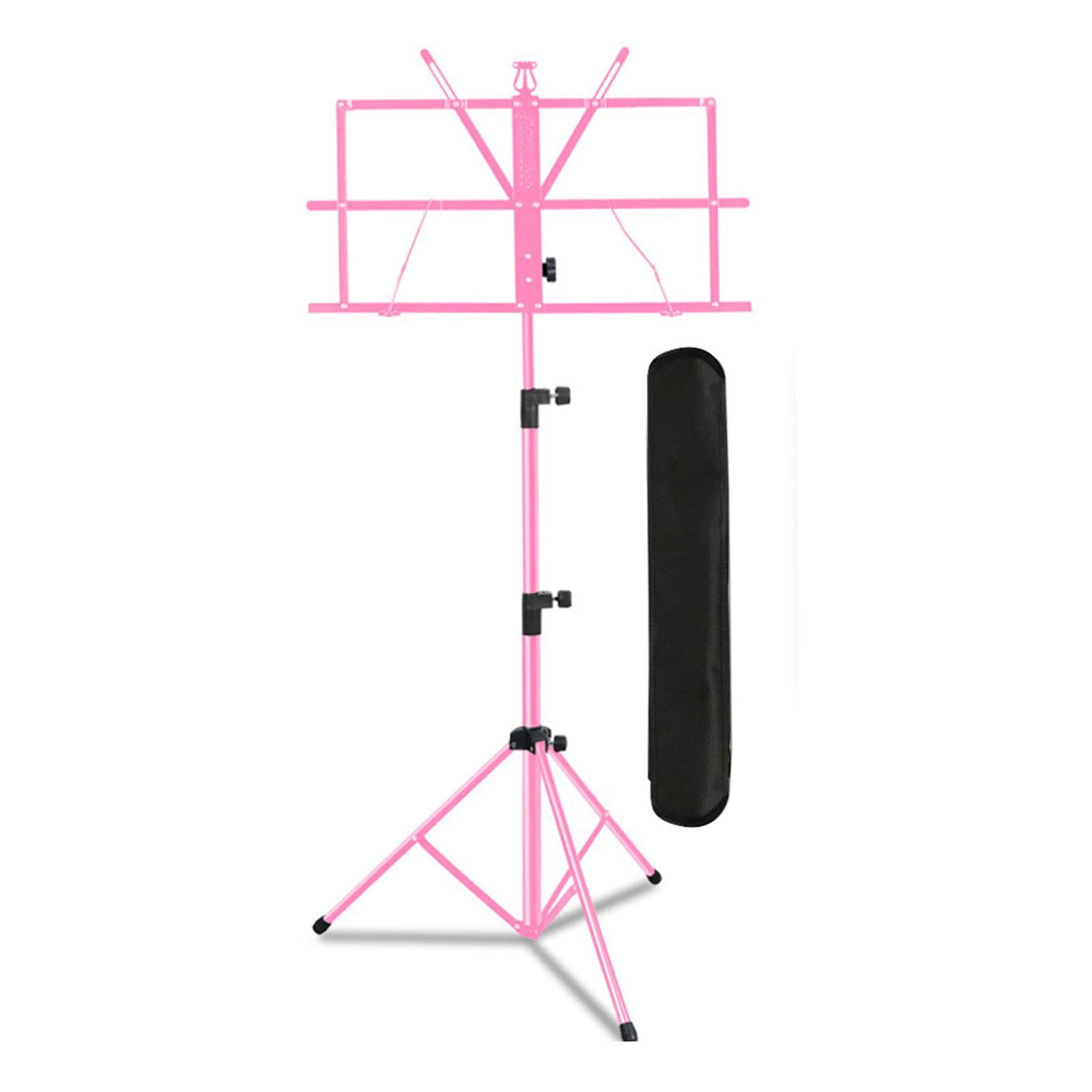 LeeQinersw Music Sheet Stand Anti Slip Height Adjustable for Performance Band Classroom Pink