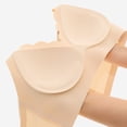 thumbnail image 4 of Xijirk Women Seamless Bra Ribbed Scalloped V Neck Adjustable Straps Wirefree for Daily Home Casual Wear,Beige,M, 4 of 4