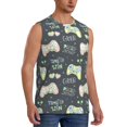 thumbnail image 2 of Bingfone Gamers Pattern Men's Tank Tops Workout Sleeveless Tee Shirts Running Beach Tanks for Men-Small, 2 of 8