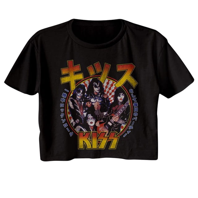 Kiss RR All Nite Japonais Noir T-Shirt Court de Festival pour Femmes Californien