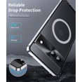thumbnail image 5 of for Google Pixel 7 Case Compatible with MagSafe Charger Ultra Slim Matte PC Back Metal Frame Bumper Scratch Resistant Safety Lock Shockproof Protective Case, Silver, 5 of 7