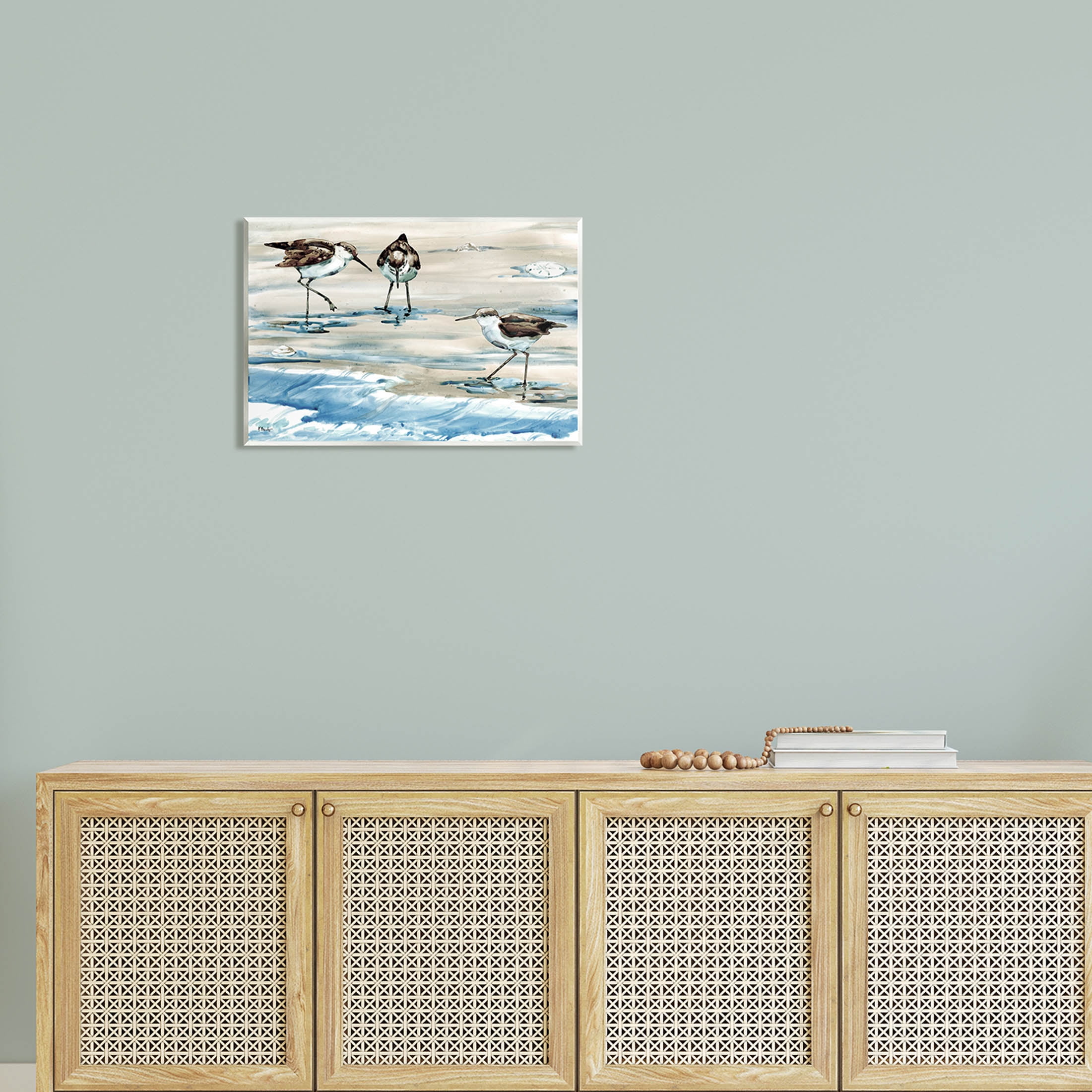 Stupell Industries Rockhampton Sandpipers Ocean Waves Painting Unframed Art Print Wall Art, Design by Paul Brent