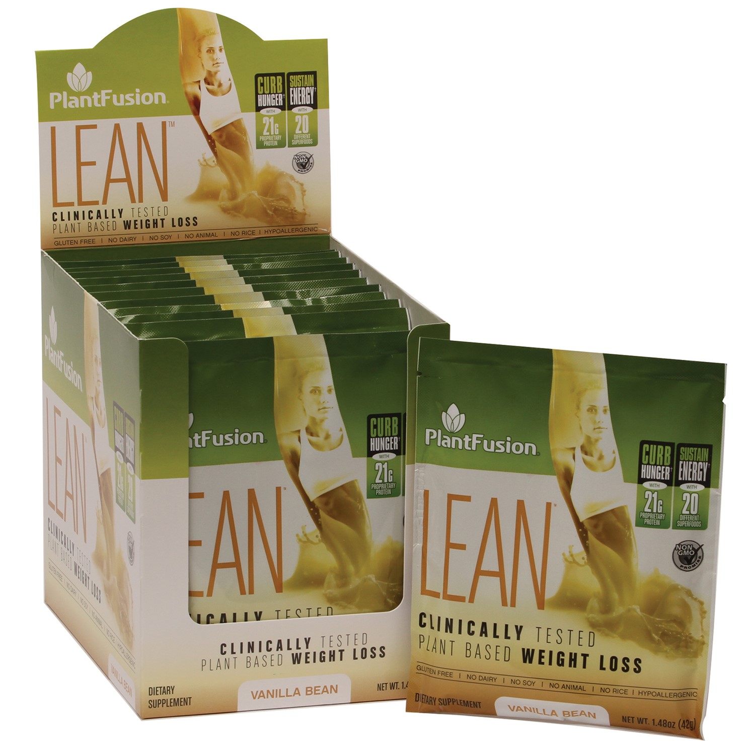 PlantFusion Lean Weight Loss Protein Packets, Vanilla Bean, 12 Ct