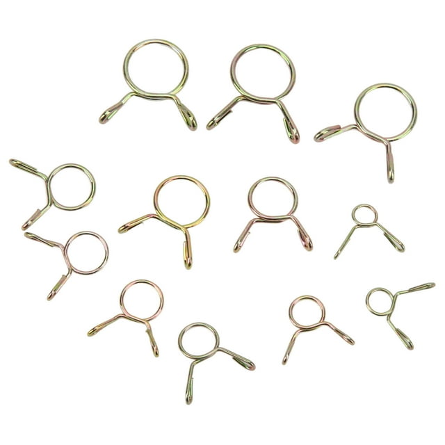 Fuel Line Spring Wire Clips, 65 Manganese Steel Air Tube Clamps Zinc Plating Anticorrosion Rustproof For Motorcycle For ATV