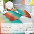 thumbnail image 3 of Teal Red Brown Ombre Bedding 3 Piece Duvet Cover Set California King, Contemporary Gradient Abstract Microfiber Comforter Cover with Zipper Closure & Pillowcases, Wrinkle & FadeResistant Quilt Cover, 3 of 9