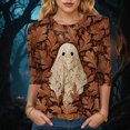 thumbnail image 2 of Godom Halloween Womens Casual 3/4 Sleeve Tunic Tops Crew Neck Shirt Blouses T-Shirt, 2 of 4