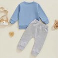 thumbnail image 5 of NOLDARES Toddler Boy Girl Clothes Long Sleeve Graphic Crewneck Sweatshirt Sweatpants Casual Fall Winter Outfits 2Pcs Set Size:2-3 Y,Blue, 5 of 6