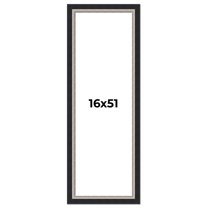 16x51 Frame Black Real Wood Picture Frame Width 2.25 Inches | Interior Frame Depth 0.5 Inches |