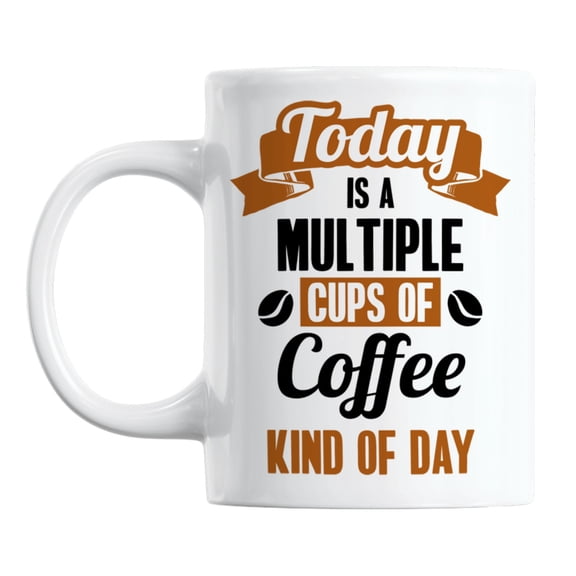 Funny Daily Coffee Quote White Ceramic Coffee & Tea Mug Cup (11oz)