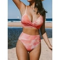 thumbnail image 2 of Women's One Piece Swimsuit Ruffle Lace Up Beach Bathing Suit Tummy Control Swimsuit Bathing Costume, 2 of 4