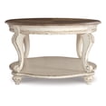 thumbnail image 3 of Bowery Hill Oval Coffee Table in Chipped White and Brown, 3 of 8
