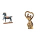 thumbnail image 1 of Elegante escultura de pareja de caballos para escritorio y sala de estar, adorno único para amantes, regalo de aniversario para estantería y familia., 1 of 8
