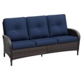 thumbnail image 4 of Meetleisure 3-Seat Outdoor Sofa, Couch Patio Sofa with Deep Seating and Thick Cushions, Blue, 4 of 7