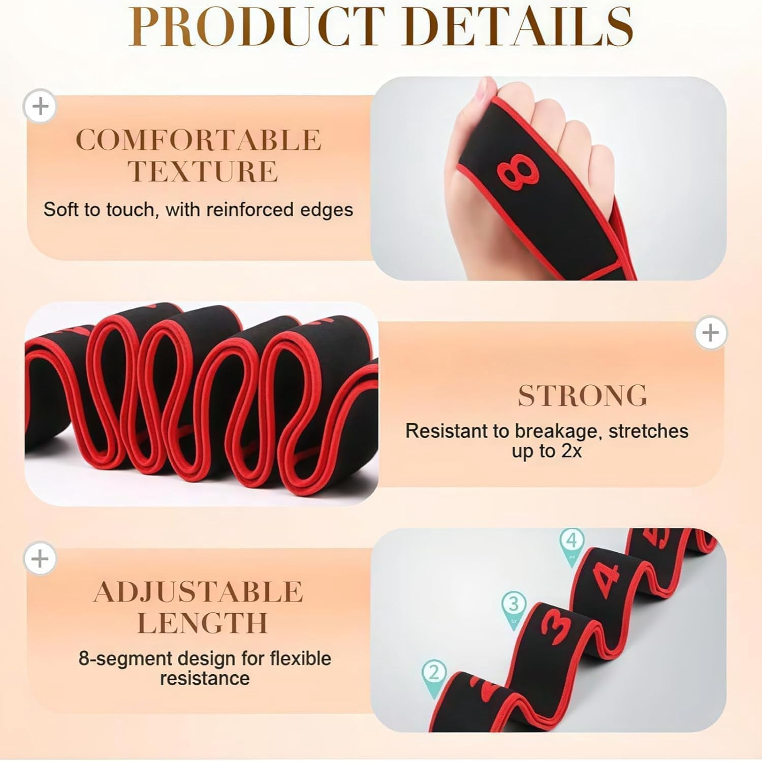 Fitness Resistance Bands with Handles, Fitness Resistance Band for Stretching and Yoga, Fashion Puller Exercise, Adjustable Bands for Full Body Stretching Shaping