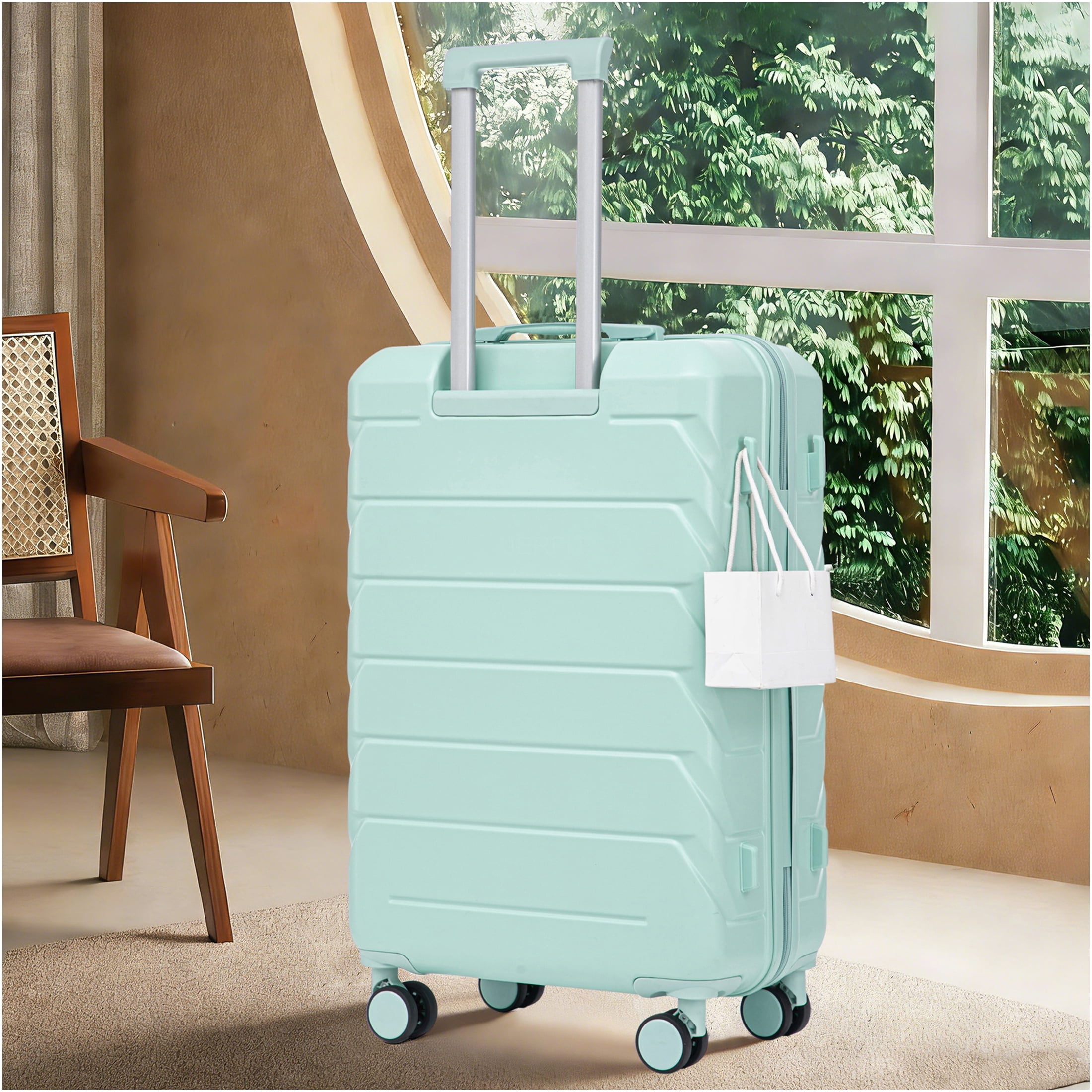 JERFIT Large Checked Luggage 28 Inch ABS Hardshell Suitcase with Spinner Wheels & TSA Lock, Mint Green